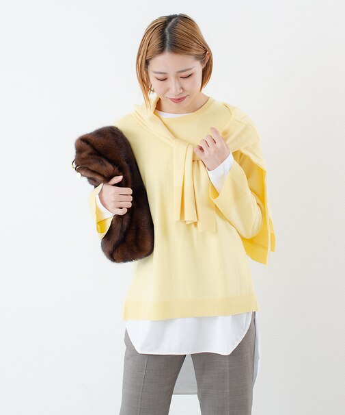 【COCUCA】カットオフプルオーバーニット