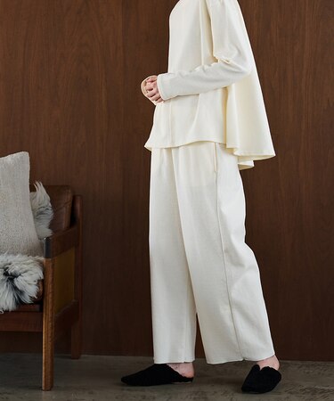 【セットアップ対応】ジャガードカットフレアイージーパンツ