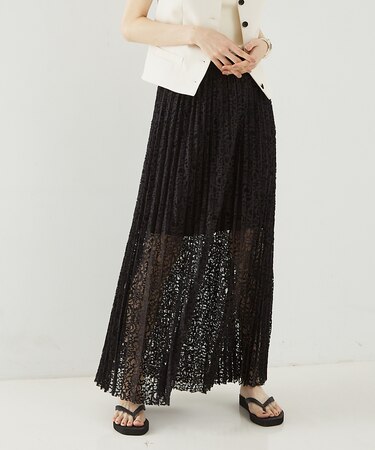 【COCUCA】レースプリーツスカート