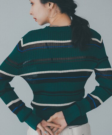 シアーボーダーニット