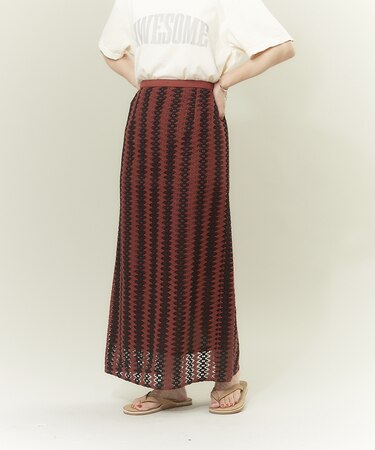 【WEB限定商品】バイカラーレーススカート