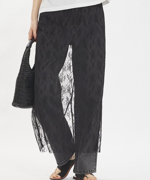 チュールレースレイヤードスカート