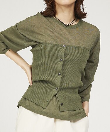 【２点セット】ビスチェ付きシアーニット