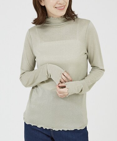 ラメメロウハイネックプルオーバー