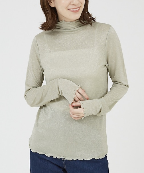 ラメメロウハイネックプルオーバー