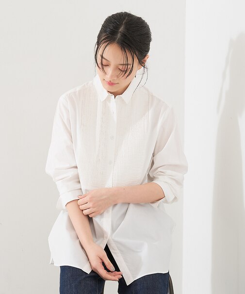 ピンタックブサムシャツ