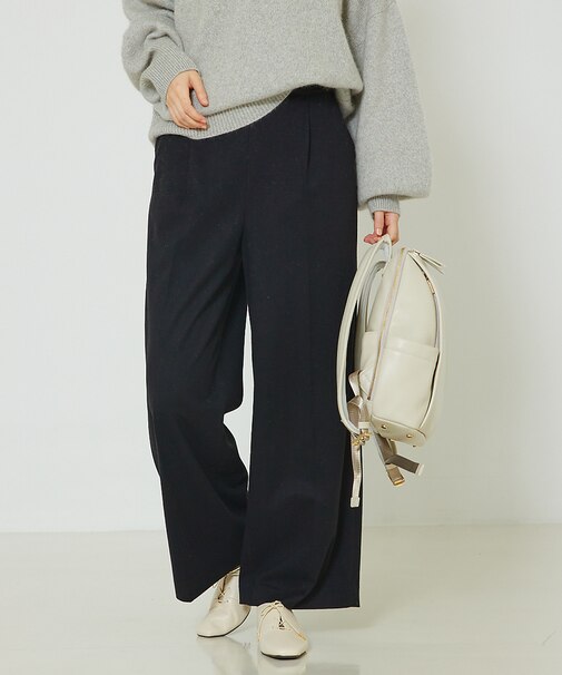 【セットアップ対応】ウォームジャージーワイドパンツ