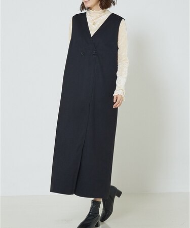 【大人のいちまんワンピ】ウォームジャージージレ風ジャンスカ