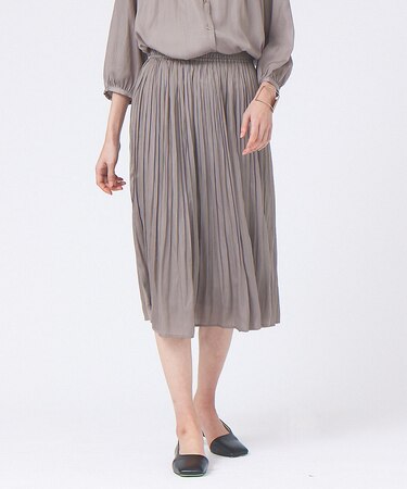 ヴィンテージサテンミモレ丈スカート