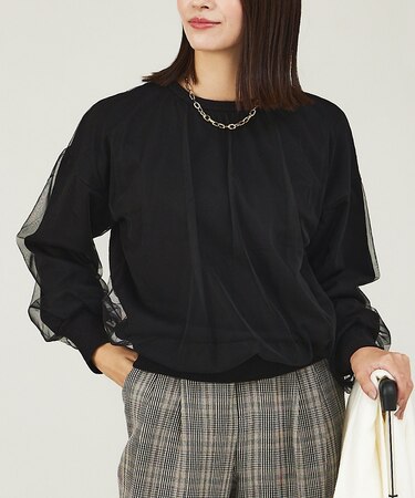 チュールニットプルオーバー