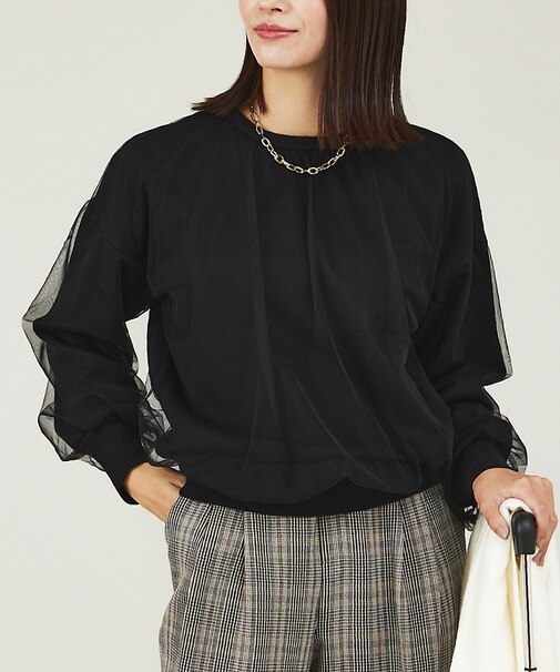 チュールニットプルオーバー