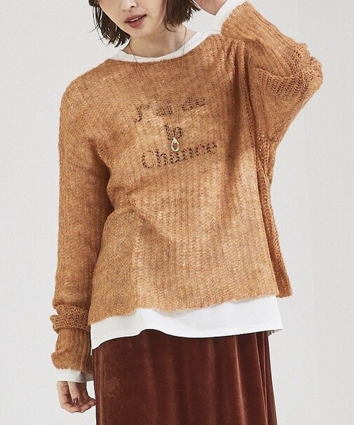 ローゲージシースルーニットプルオーバー