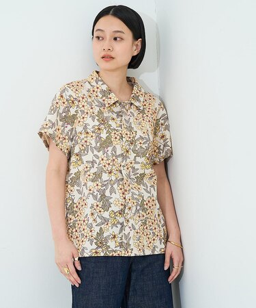ボタニカルプリントシャツ