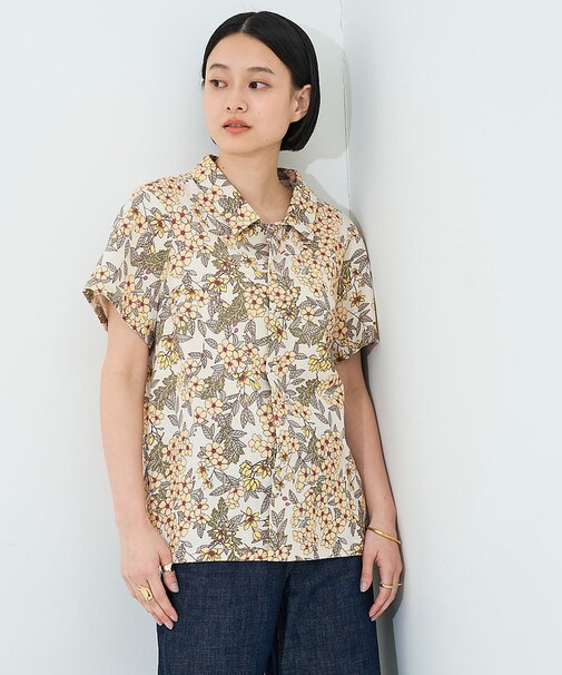 ボタニカルプリントシャツ