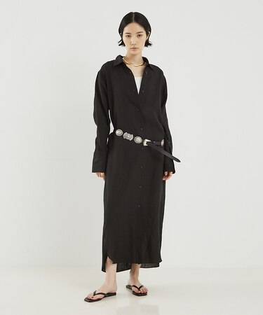 【COCUCA】リネンシャツワンピース