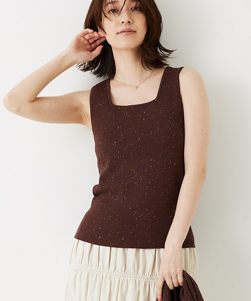 【アンサンブル対応】スパンコールニットタンク