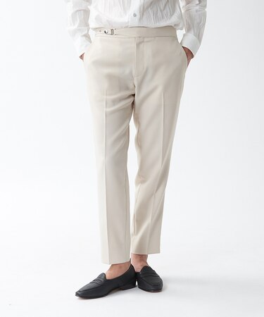 オフセットサイドバックルベルト パンツ