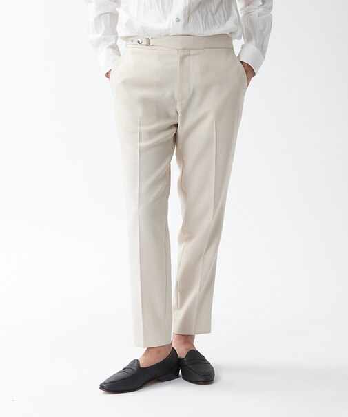 オフセットサイドバックルベルト パンツ