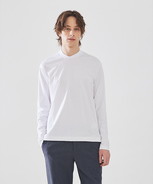 ストレッチ 変形 長袖Tシャツ