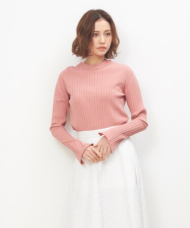 ワイドリブ2WAYプルオーバーニット