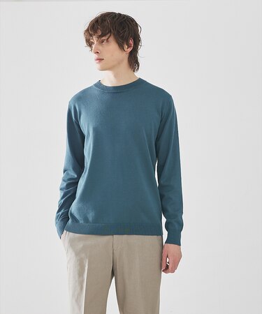 【定番人気】カシミヤタッチ クルーネックニット