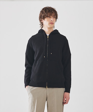 【セットアップ対応】ミラノリブ縮絨 ニット パーカー