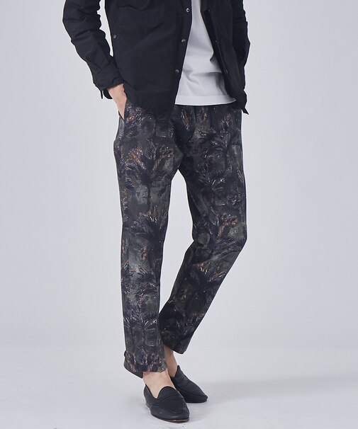 PT TORINO コットン ツイル ボタニカルプリント パンツ