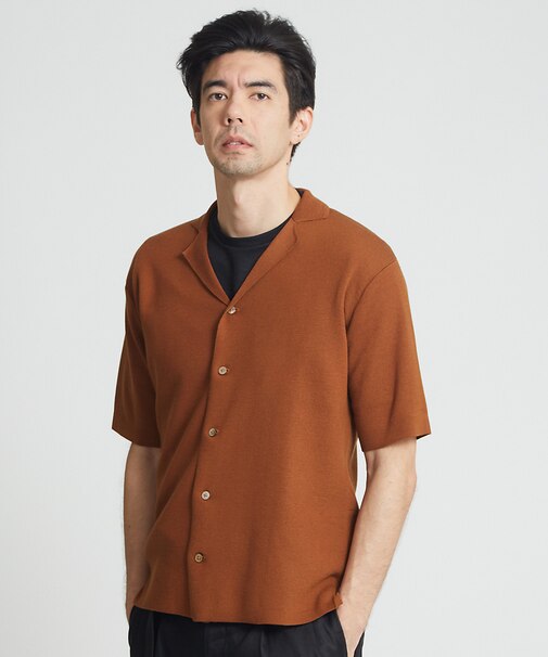 キュプラシルクニットシャツ