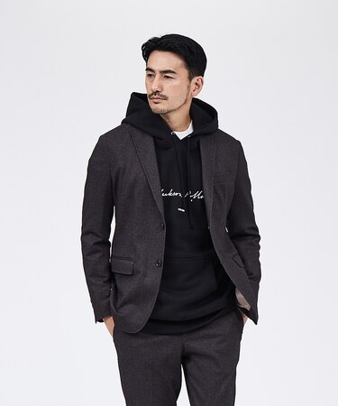 【セットアップ対応】ダブルフェイス デニムプリント ジャケット