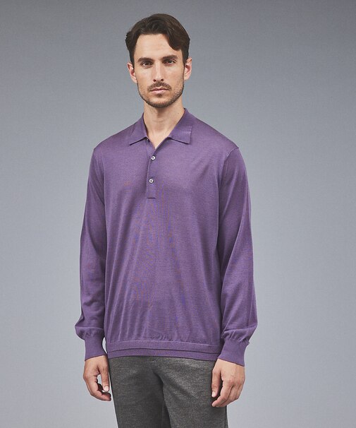 【Super120S】ニット ポロシャツ