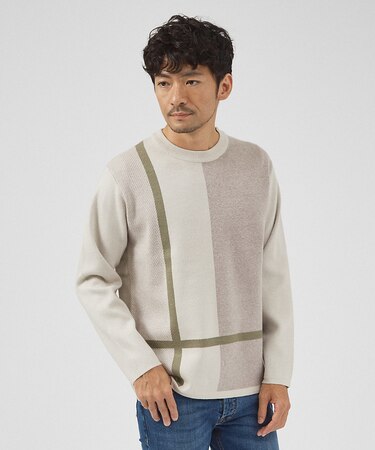【パネル切替】カシミヤタッチ ジャガード ニット
