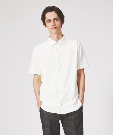 【FLEX SHIRTS】マルチストレッチ ボタンダウン 半袖シャツ