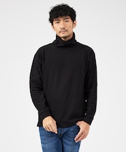 【起毛スムース】パウダーストレッチ タートルネック カットソー