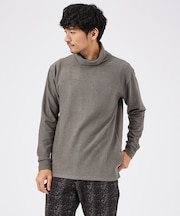【起毛スムース】パウダーストレッチ タートルネック カットソー