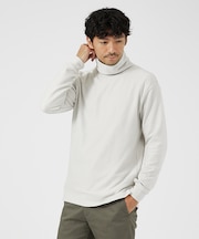 【起毛スムース】パウダーストレッチ タートルネック カットソー