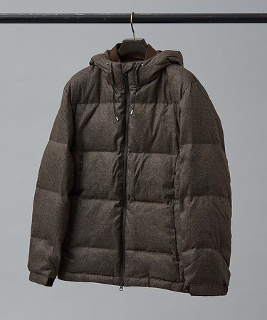 【撥水】700FP ウールライク ダウンジャケット/フードブルゾン