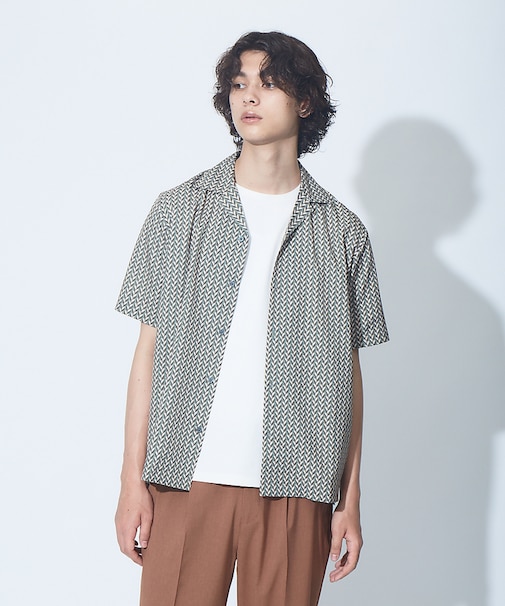 【WEB別注】総柄 オープンカラー シャツ