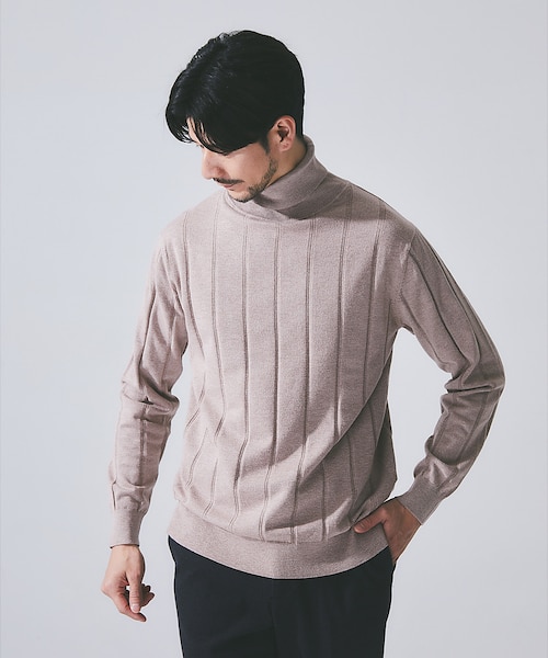 カシミヤ　ニット　DESIGNWORKS カシミアタッチ】 クルーネック ニット （ニット・セーター