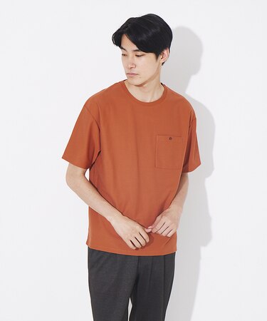 カルゼ ワンボタン ポケット カラー Tシャツ
