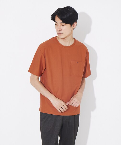 カルゼ ワンボタン ポケット カラー Tシャツ