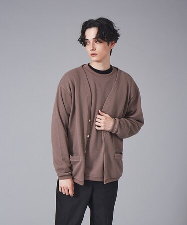 ルーズシルエット ローゲージ 鹿の子 カーディガン