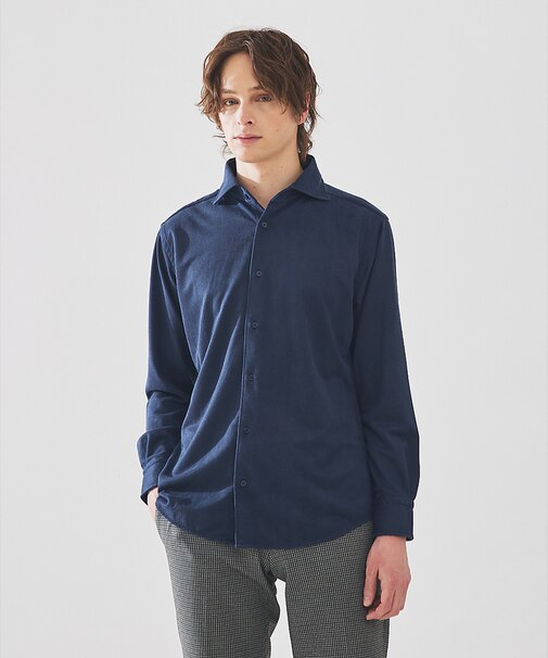 【FLEX SHIRTS】ネオスウェード ツイル 長袖シャツ