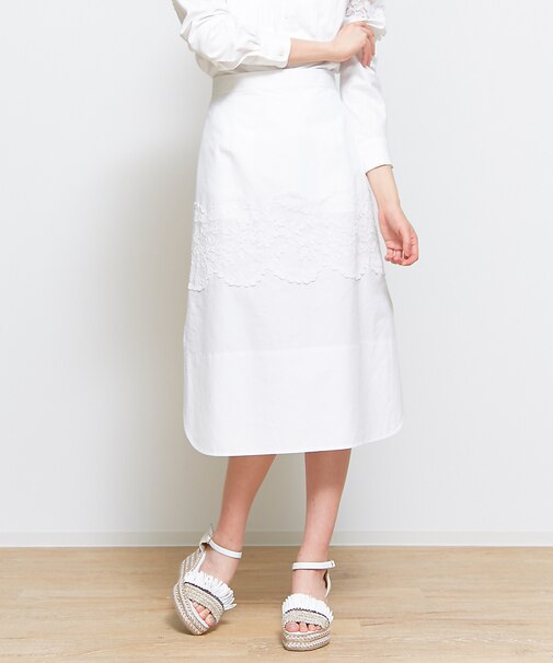 レースコンビロングスカート
