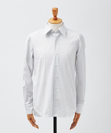 モノトーンストライプ レギュラーカラーシャツ