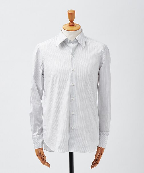 モノトーンストライプ レギュラーカラーシャツ