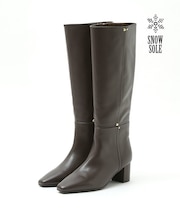 【スノーソール】ストレートラインミドルヒールロングブーツ