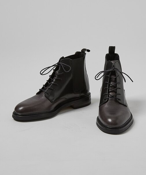 グッドイヤー製法 レースアップ サイドゴア 6ホール プレーントゥ ダービー ブ