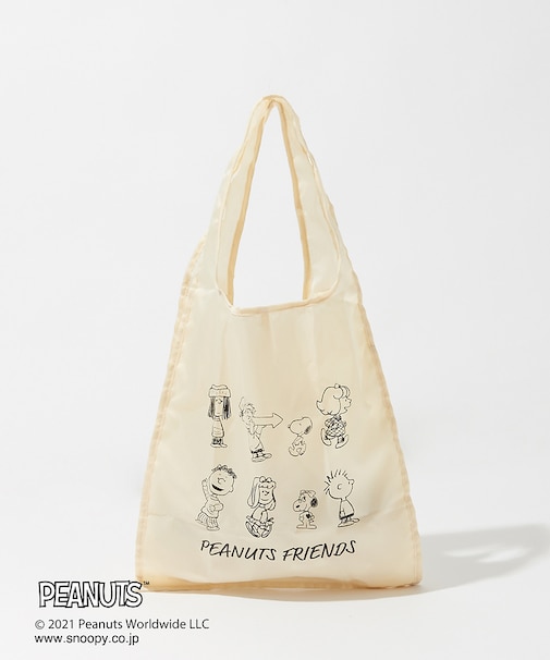 【PEANUTS×Au BANNISTER】スヌーピーコラボ ナイロンエコバッグ