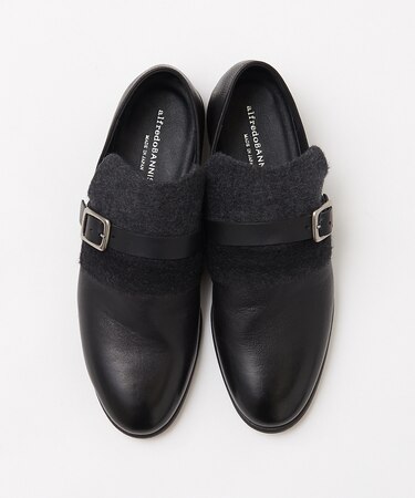 【ウールコンビ】ベルトレザースリッポン