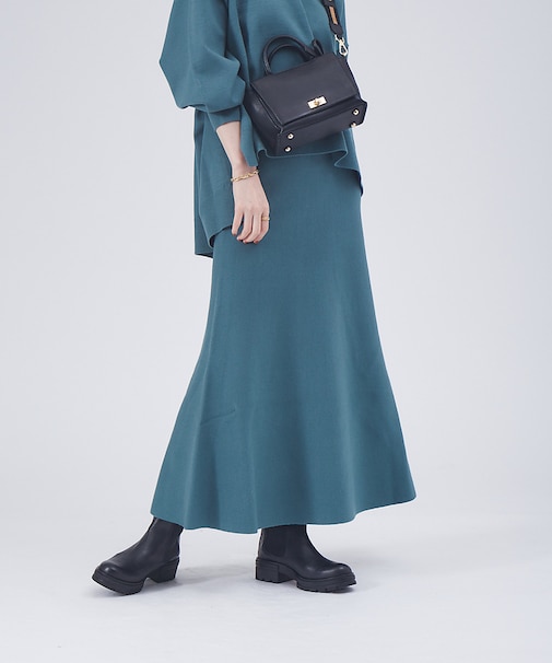 【セットアップ対応】フレアニットスカート